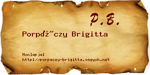 Porpáczy Brigitta névjegykártya